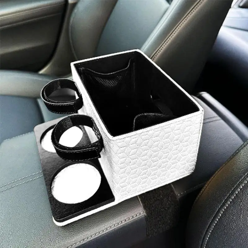 Auto Armrest Cup Holder Vehicle Storage Box With Non-slip Fixing Strap Not Easy To Dump Cup Holder Box For Truck And Phone