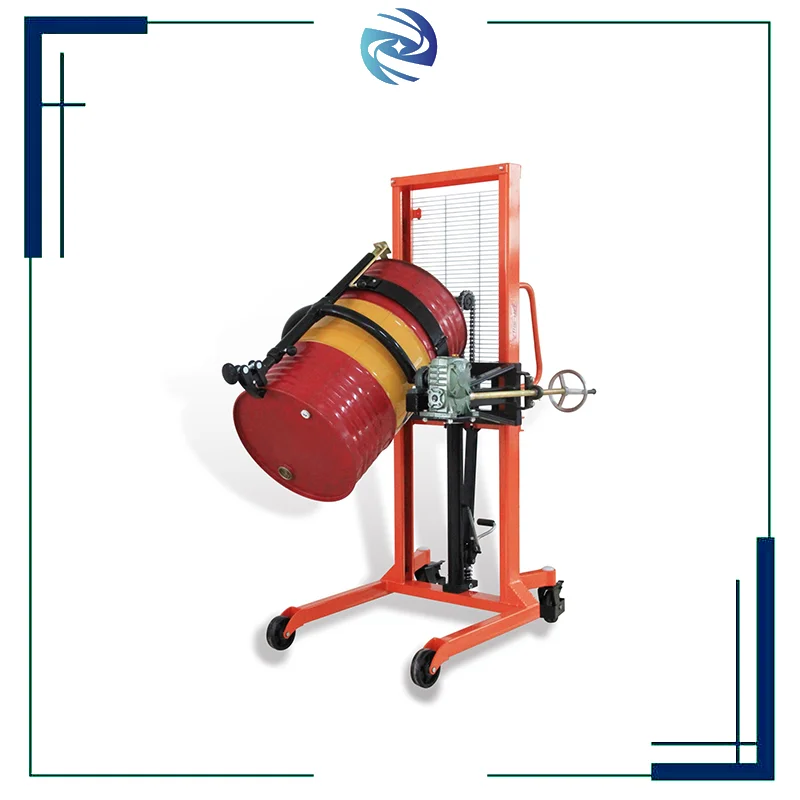 

Гидравлический подъемник для бочек 400 кг, полуэлектрический вилочный погрузчик, экономичная гидравлическая тележка для бочек с системой безопасной фиксации