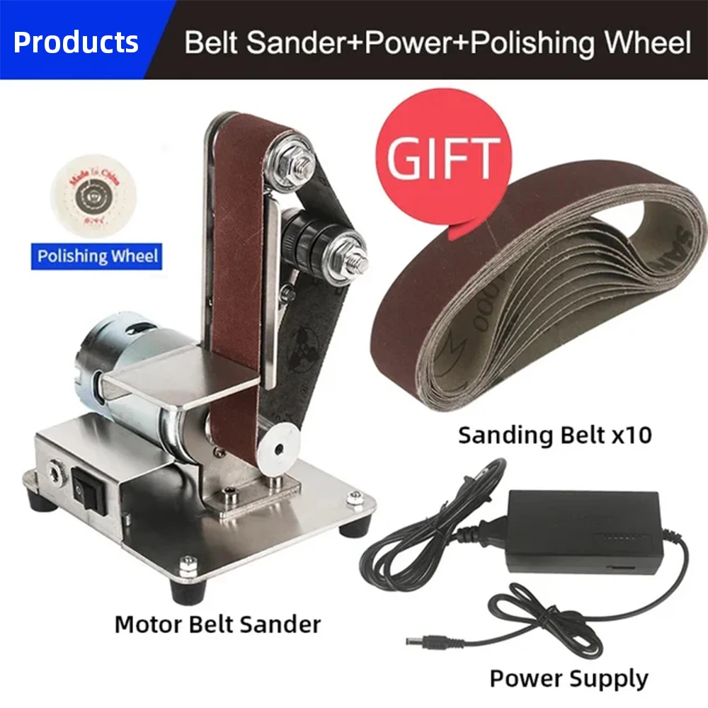 Electric Belt Machine Sander 110-240V Sanding Grinding Polishing Machine Abrasive Belts Grinder DIY Polishing Cutter Edges