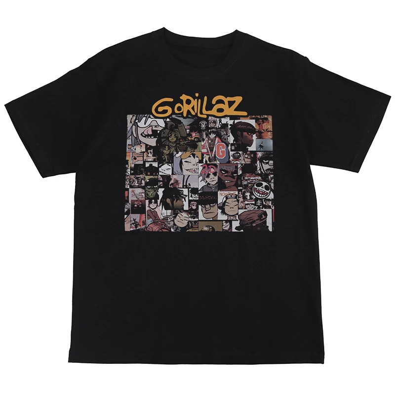 2024Gorillaz Street Fighter Rock Band Blur Oasis American Street Hip Hop Retro Camiseta de manga corta hombres y mujeres el mismo