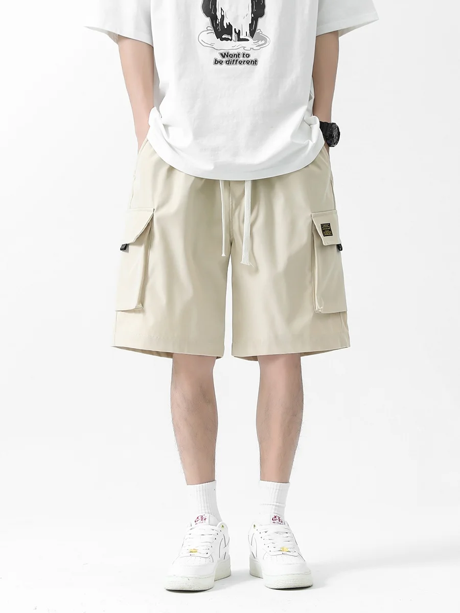 

Мужские повседневные спортивные брюки Boyue: свободные прямые штаны длиной до колена для летнего отдыха, придающие молодежный вид