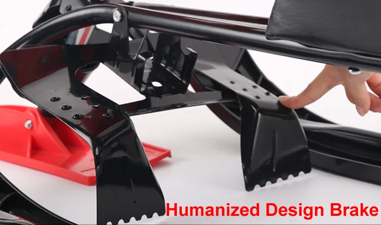 Slitta a 3 Sci Guidabile in Plastica per Adulti, Limite di Peso 80kg, Età 3+