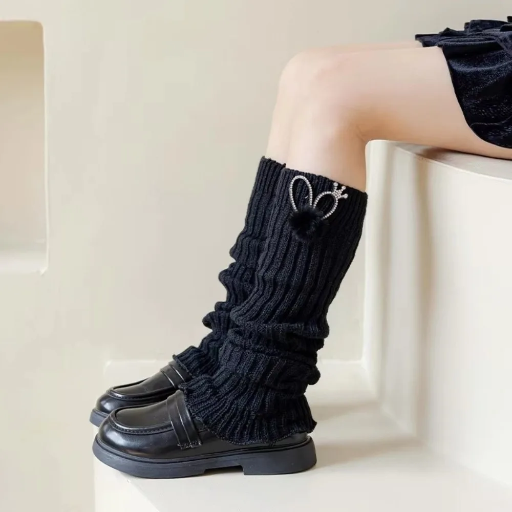 

New Cute Rabbit Ear Leg Warmers Socks Soft Cotton Ruffles Children Pile Sock Knitted Children's Long Socks Boot Sleeve Kids