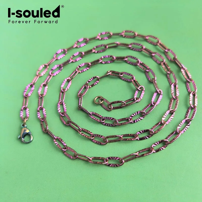 4.0mm TA1 pure titanium sun pink style necklace, lightweight, skin friendly, waterproof