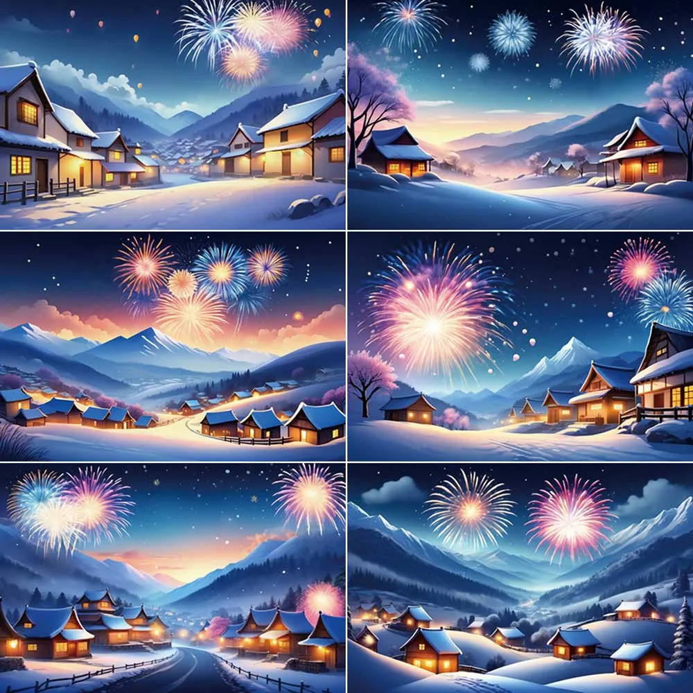 

MOON.QG 2025 Christmas Village Background New Year Home Decoration Backdrop 2025 Snow Winter Photography Studio Photozone Props