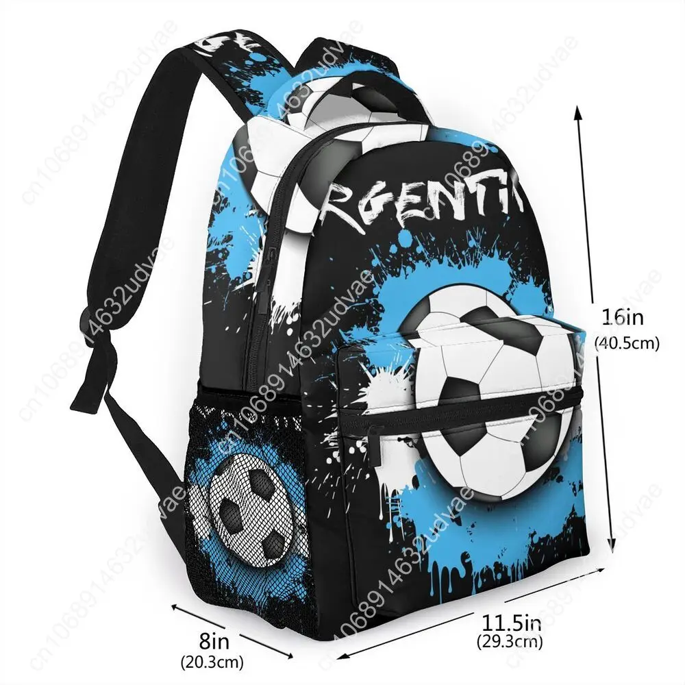 Backpack Boy Teenagers Nursery School bag Argentina Flag Soccer Ball Against Pattern back to school bag
