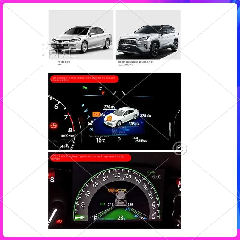 

NEW-TPMS Tire Pressure Monitoring System Tire Pressure Display Black Plastic Security Alarm For Toyota RAV4 2020