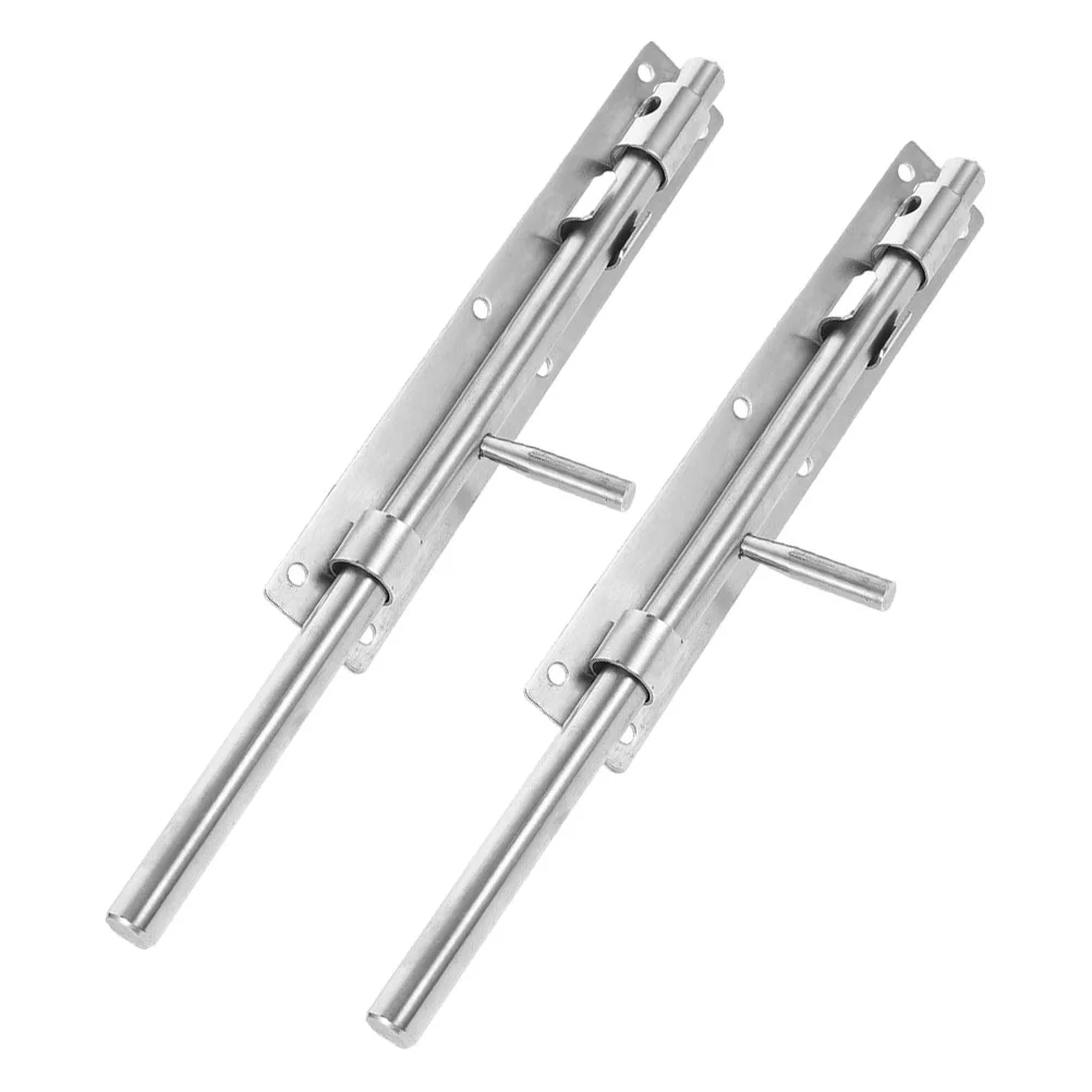 

2 Pcs Deadbolt Door Lock Slide Latch Locks Furniture Stainless Steel Barrel Sliding inside