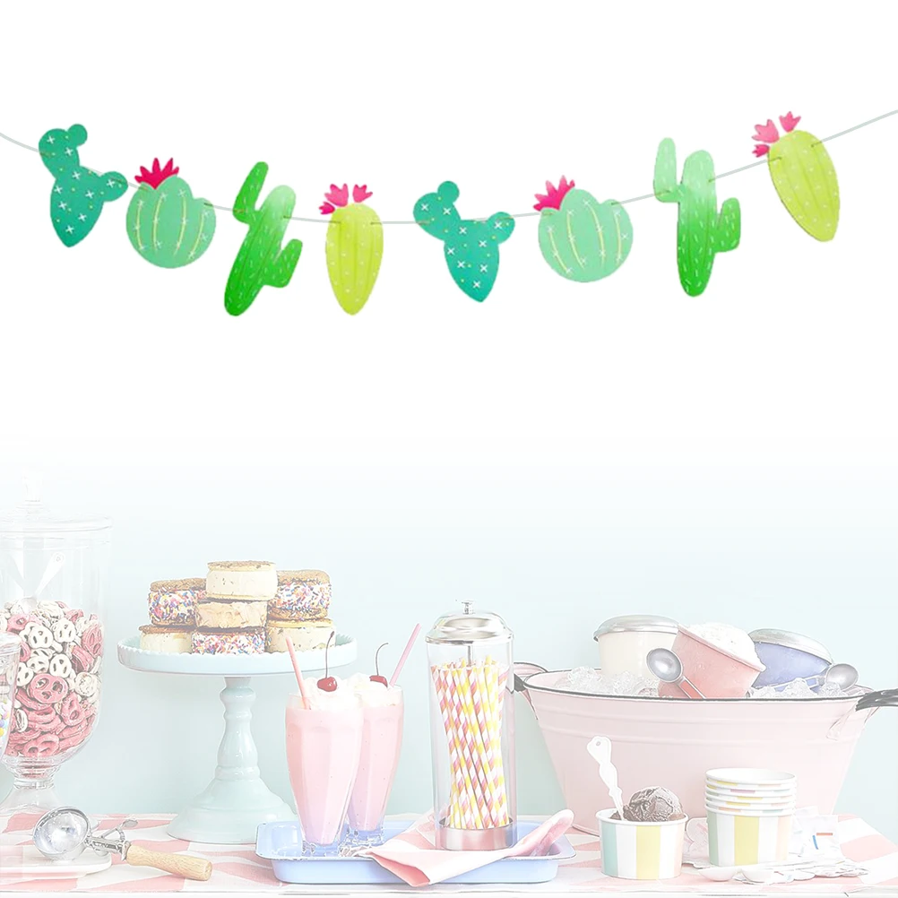 

Cactus Garland Paper Banner Wall Hanging Decor Party Supplies Wedding Bridal Shower Hen Nights Bachelorette Decorations