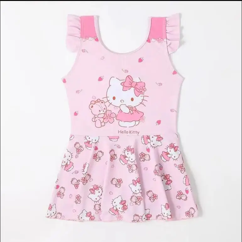 Kawaii Hello Kitty z kapturem koreański styl luźna tęczowy pasek wiosna jesień damska z długim rękawem Hello Kitty bluza