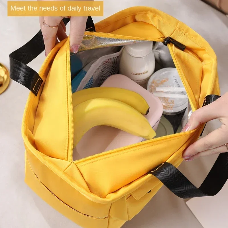 Insulated Bento Lunch Box Thermal Bag Large Capacity Food Zipper Storage Bags Container for Women Cooler Travel Picnic Handbags