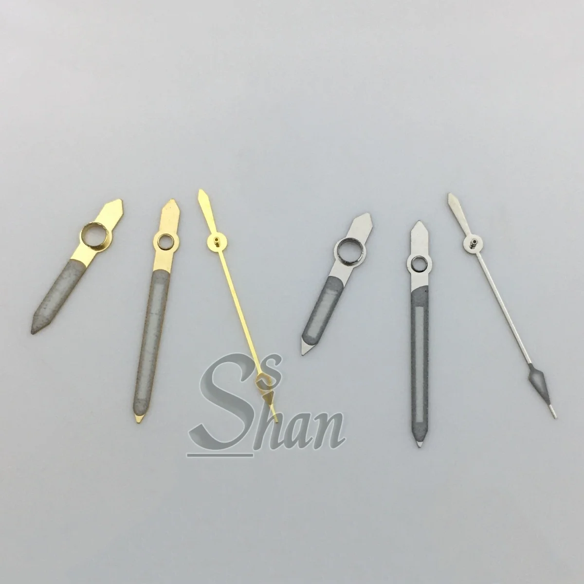 Ponteiros do relógio NH35 dourado e prateado emitem luz verde Substituir as peças dos movimentos NH35 e NH36