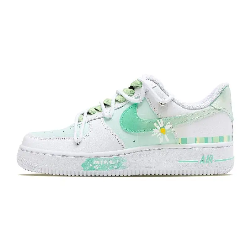 

【Customize】Nike Air Force 1 Skateboarding Shoes Men Low-top Green/white Sneakers shoes CW2288-111