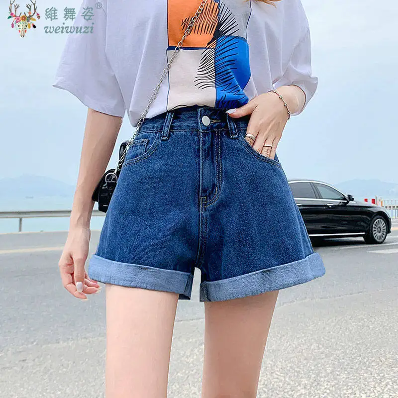 Summer Women Blue Denim Shorts Breathable High Waist Jean Shorts Girl's Student Korean New Fashion Versatile Cute Mini Hot Pants view 4