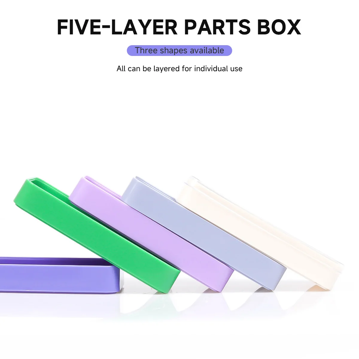 Caja de almacenamiento de piezas de reloj de 5 capas, contenedor de plástico colorido para piezas de movimiento de reloj, manualidades, piezas pequeñas, joyería de cuentas