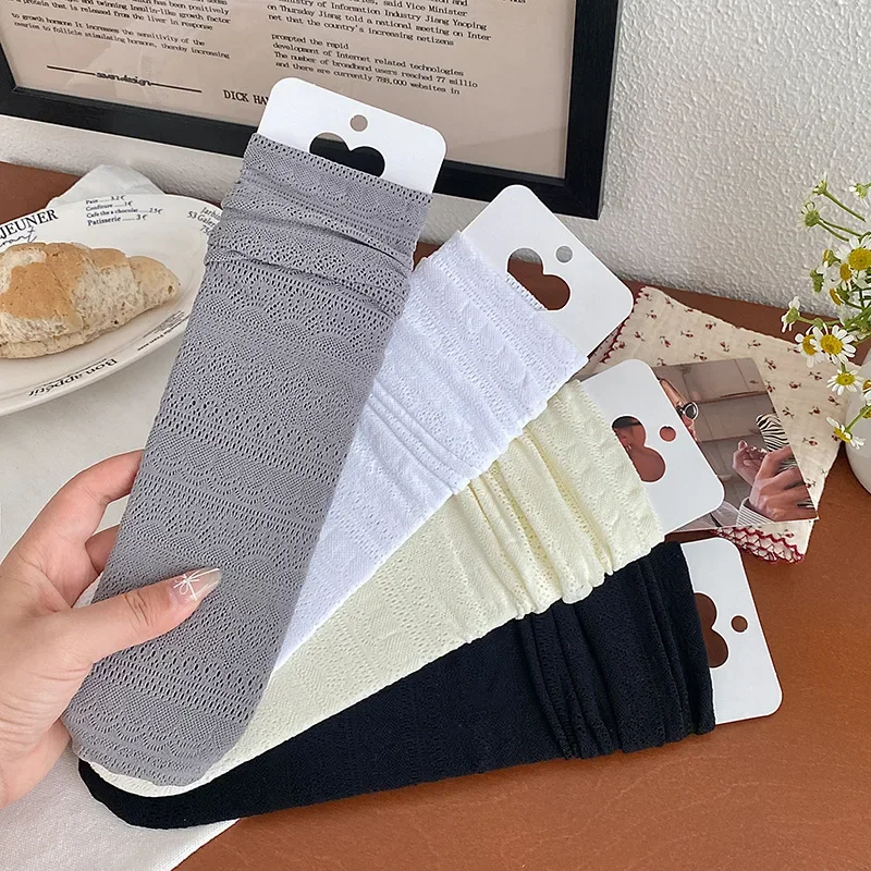 1/2pairs Lolita Sweet Pile Socks for Women Girls Mesh Hollowed Out Thin Nylon Silk Retro Flower Lace Socks Ladies Crew Socks