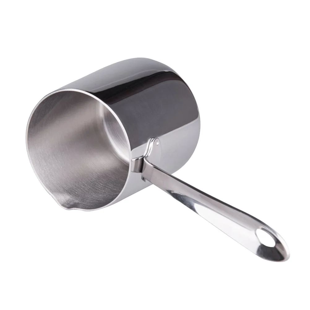 

370Ml Stainless Steel Coffee Pot Premium Polished Finish Rust Proof Spout Design for Home Cafe Turkish Coffee Butter Melting