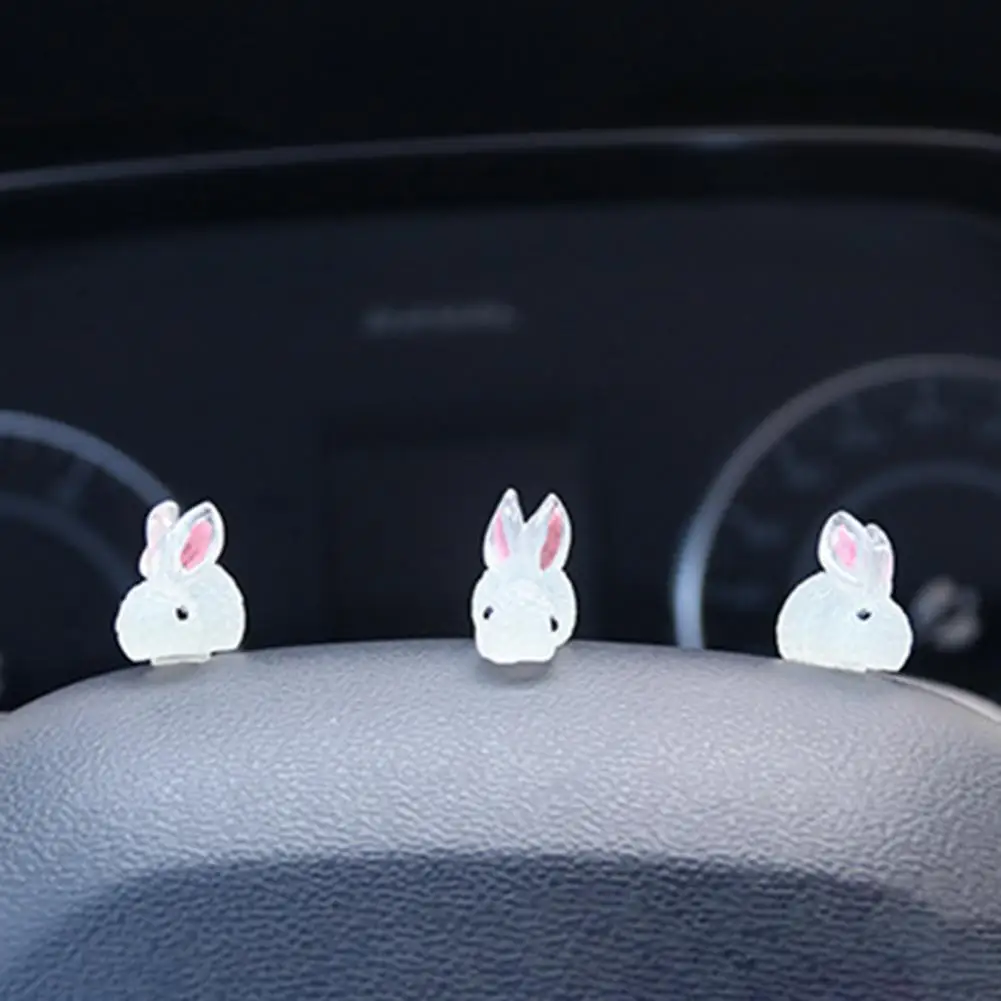 Car Bunny Ornament Mini Easy to Install Car Decoration Anti-crack Dashboard Rabbit Ornament   Rabbit Figurine  for Car