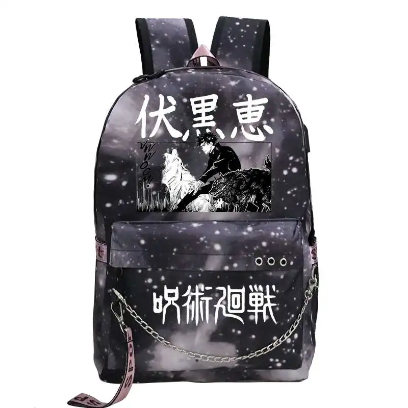 Jujutsu Kaisen – sac à dos avec Port de chargement USB pour ordinateur portable, pour l'école, pour adolescentes, filles et garçons