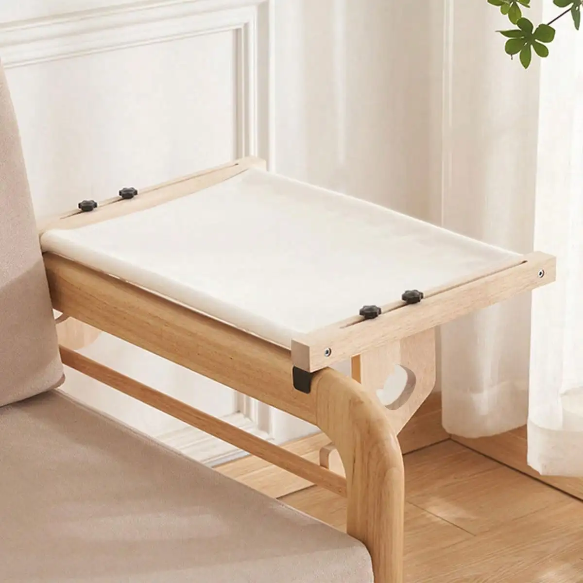 

Подставка для кошек на подоконник, легко регулируемая и собираемая, с высокой несущей способностью, деревянная дышащая подвесная кровать-гамак для кошек, большая основа для кошачьей кровати.