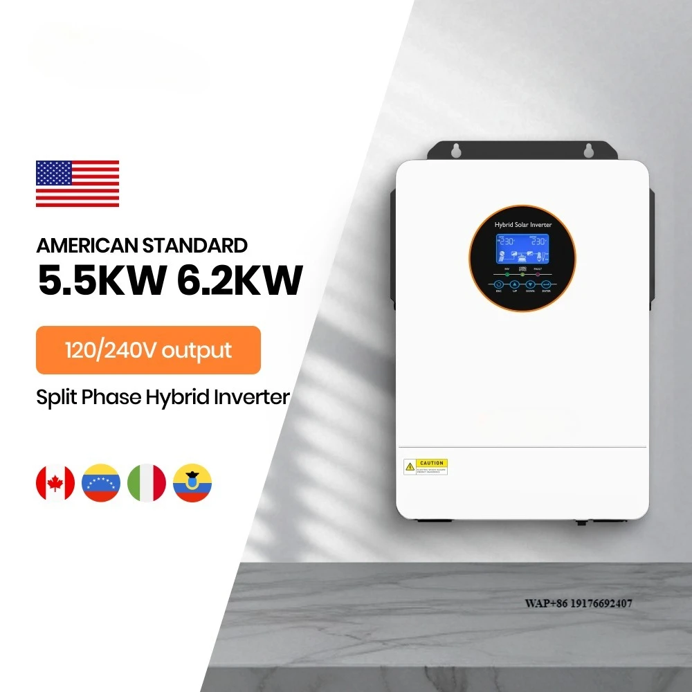 

5Kw 5.5Kw 6.2Kw Solar Inverters 3Kw 6Kw 12Kw 10Kw 8Kw 18Kw Solar Power Split Phase Hybrid Inverter 120V 240V