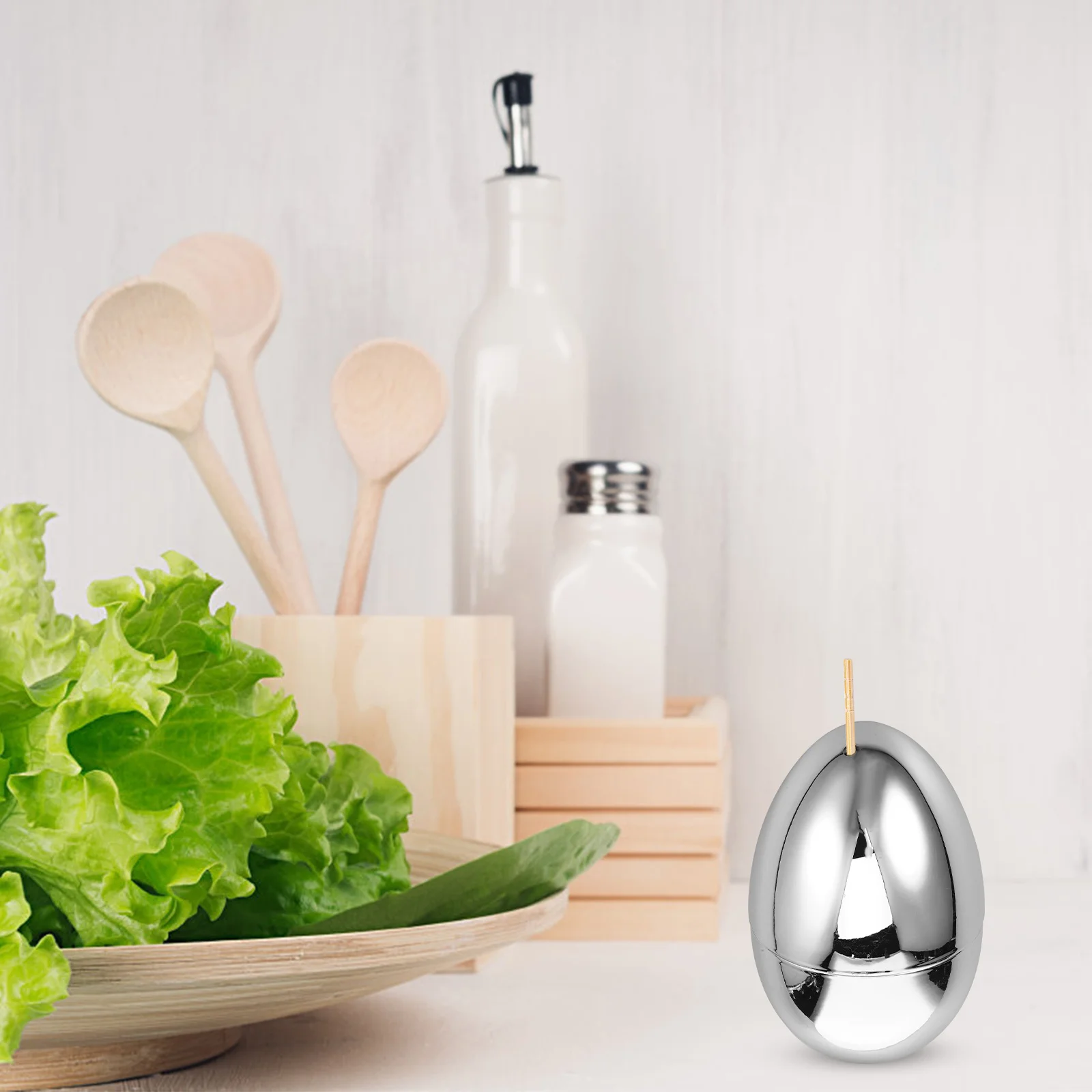 

Acrylic Egg Shaped Toothpick Holder Small Portable Toothpick Container Dispenser Decorative Household Table Use