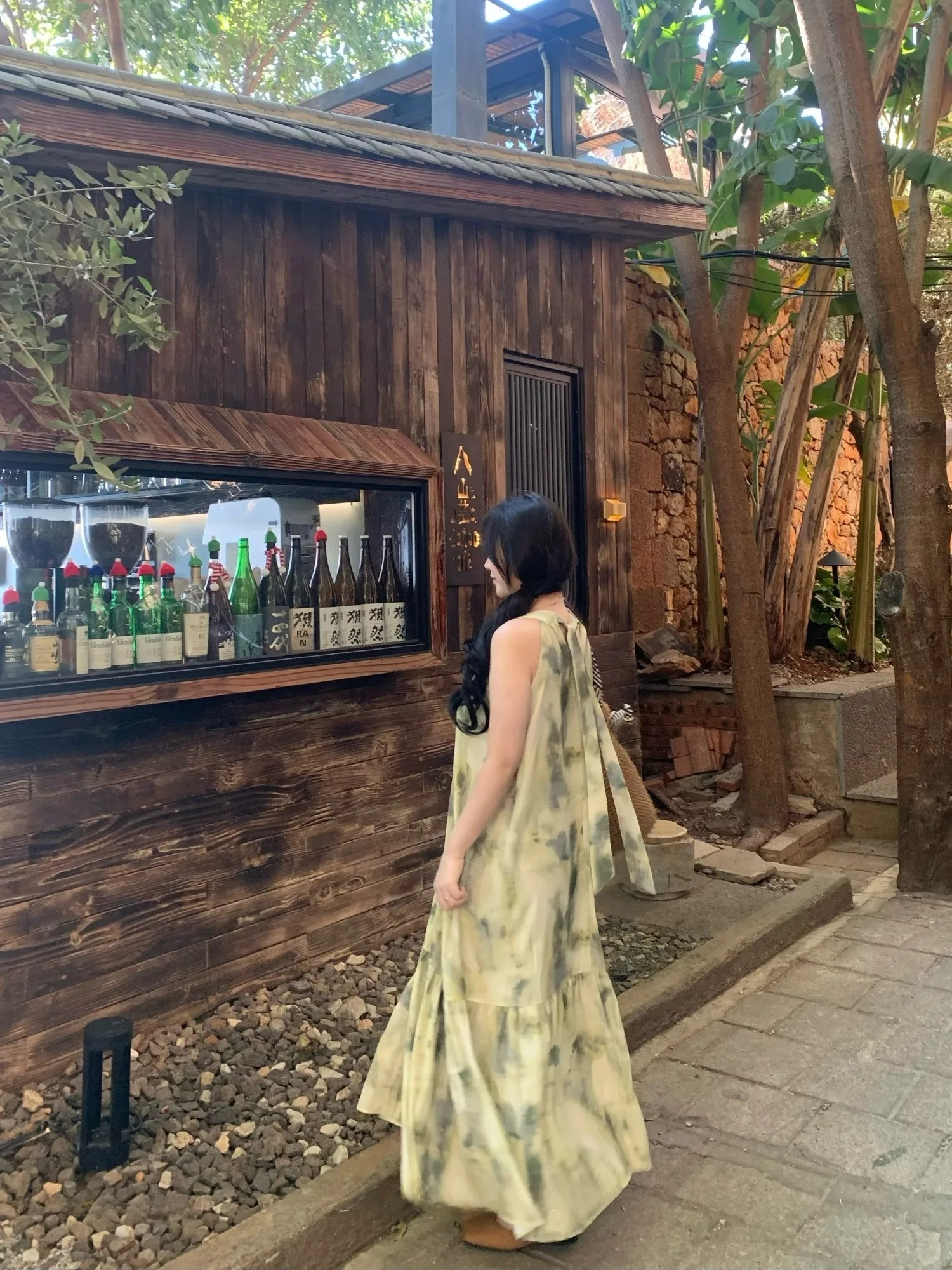 

New Chinese Sle adient Color Long Dr Women's Spring Summer Slimming Holiday Aosphere Sensation Midi Skirt with Button