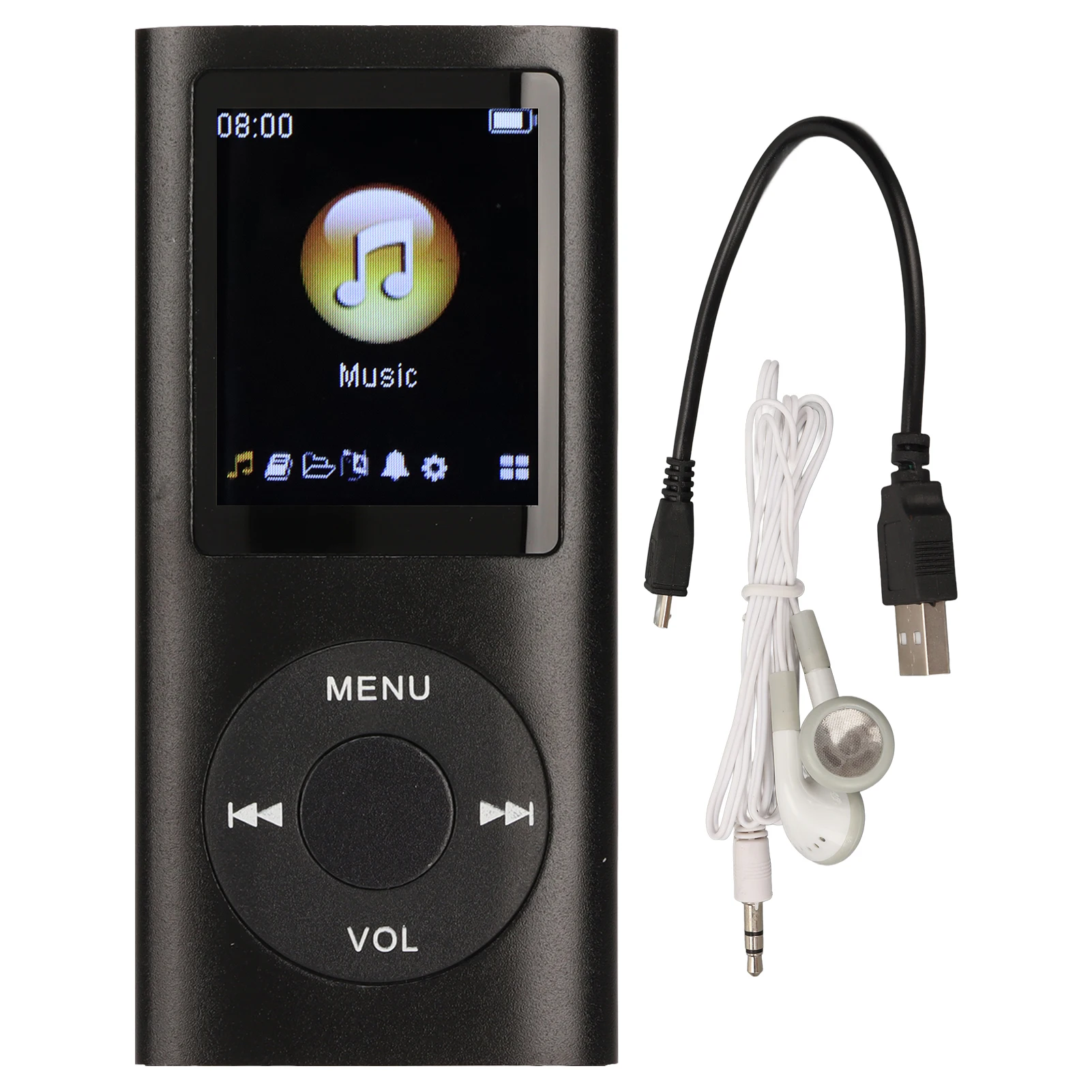 مشغل MP3 أنيق متعدد الوظائف بدون فقدان، شاشة LCD رفيعة 1.8 بوصة، مشغل موسيقى MP3 محمول