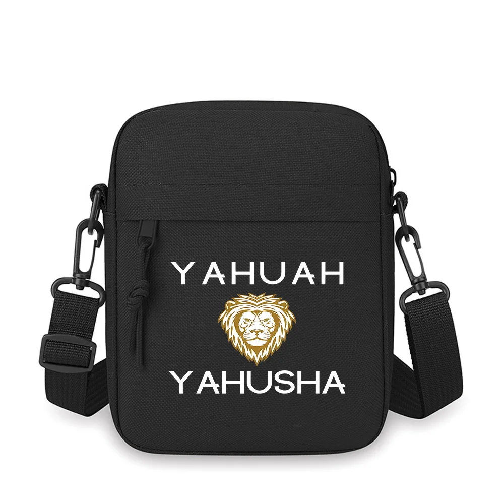 

Lion face design black background Men Crossbody Bag Single Shoulder Women Cartoon Anime Film Printing Design Unisex