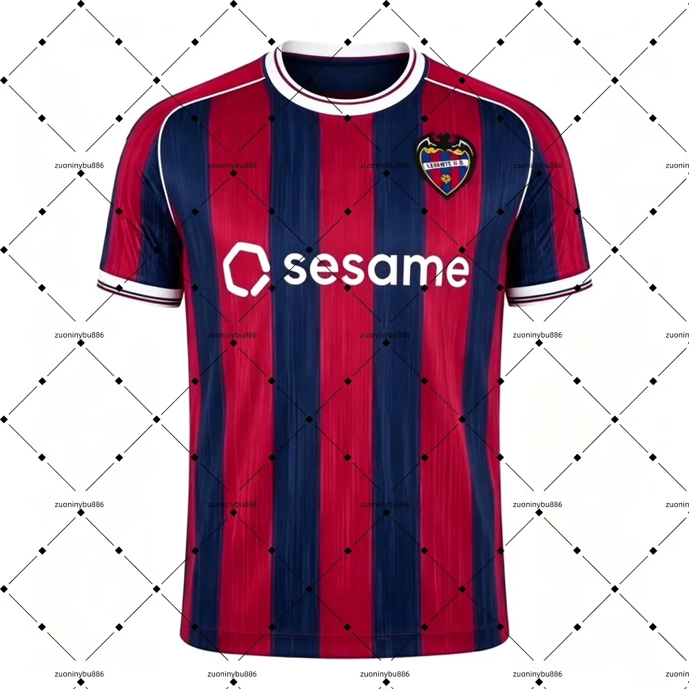 2026-27 Levante UD Home and Away Jerseys, T-shirts with Digital Printing Patterns, Sports Breathable Short Sleeves