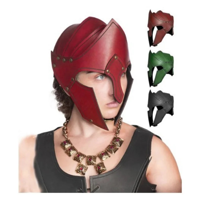 قناع درع الكتف الجلدي الرجعية نورس فايكنغ القرون الوسطى تأثيري الأداء الدعامة #1