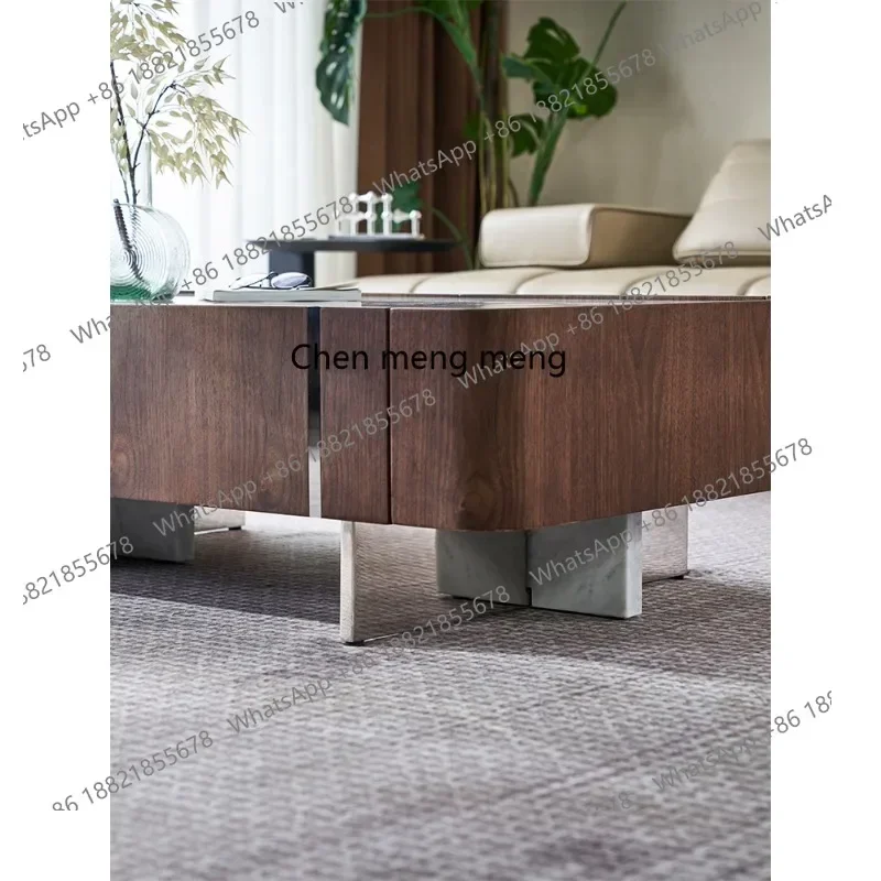 C88 Italian minimalist luxury stone coffee table large apartment light luxury designer natural marble coffee table