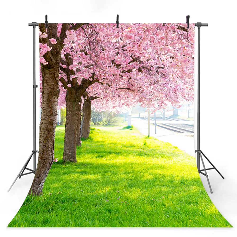 

Green grass backdrop for photography spring flower scenery background for photo studio canvas cloth newborn baby portrait photo