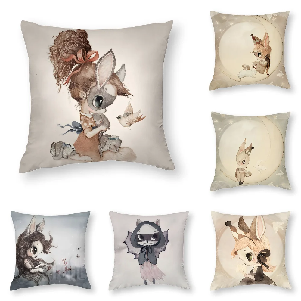 

M--Mrs Mighetto Print Pillow Case 3D Print Polyester Fiber 40*40 cm Home Sofa Throw Pillow Cover Decoration Festival Gift