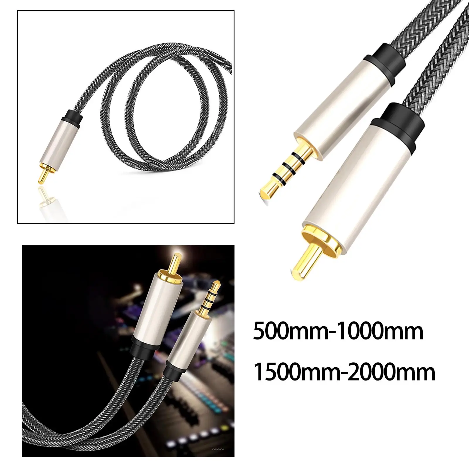 Koncentryczny kabel audio-wideo RCA do 3.5mm Adapter wejściowy z męskiego na męskie przewód koncentryczny kabel do wzmacniacza głośniki domowe