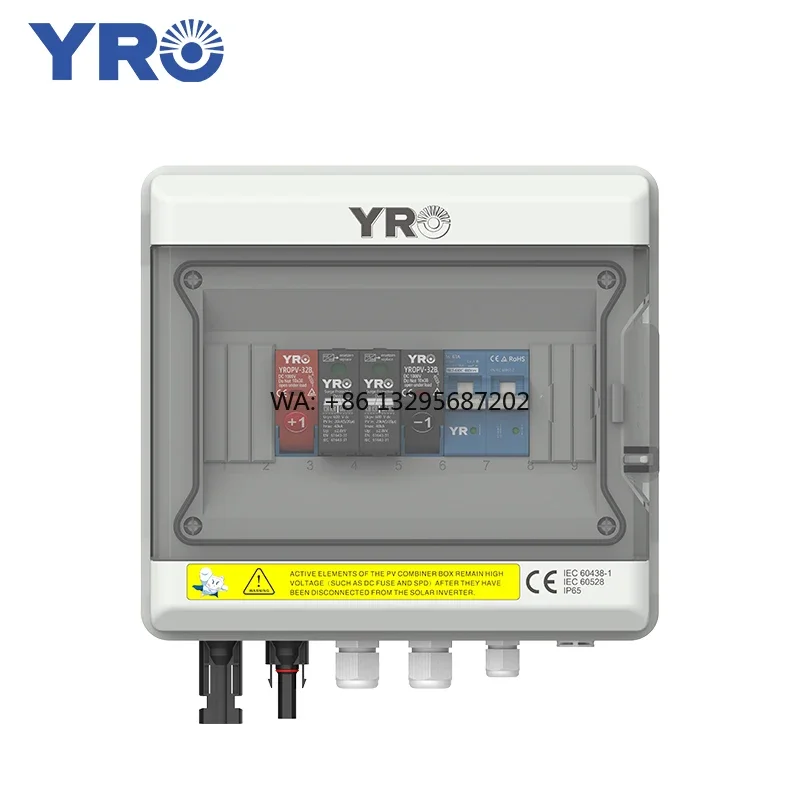 YRO 1 in 1 Out 600V PV Combiner Box Waterproof IP65 Customizable String Combination Safe Key Lock Box Kahong Pangkombinasyon