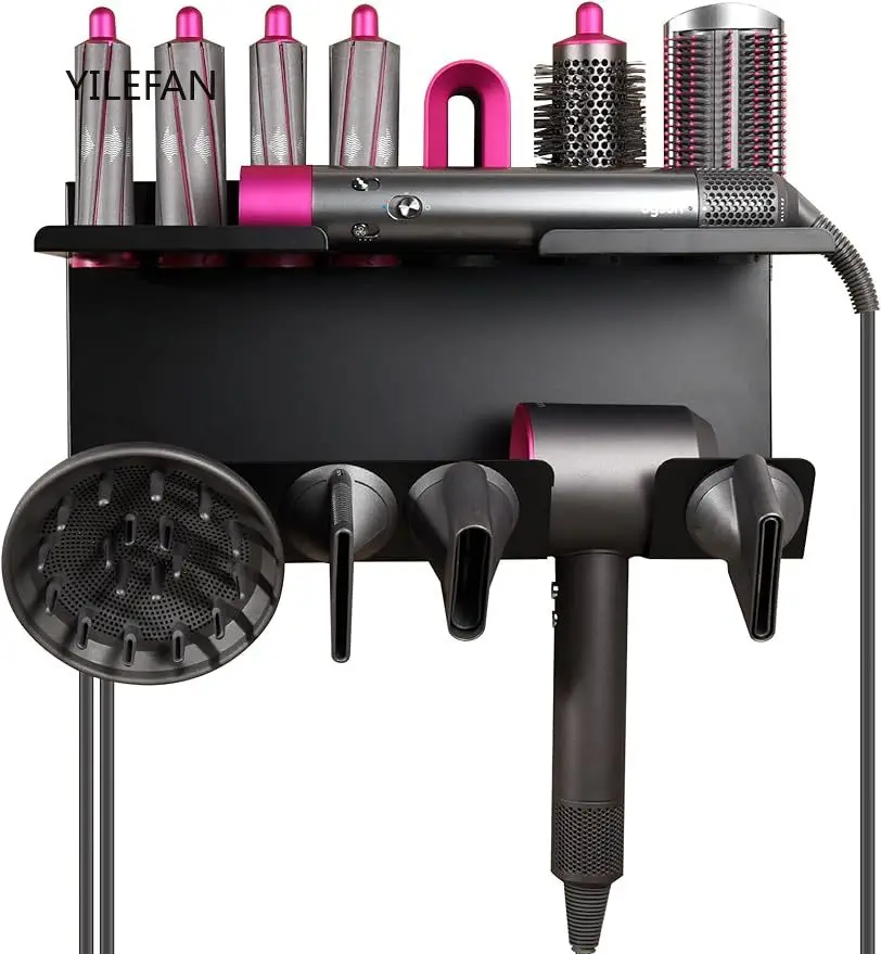 Suporte do Secador de Cabelo para Dyson Airwrap Suporte Magnético Suporte de Armazenamento Acessórios de Curling Montagem na Parede Organizador com Parafuso