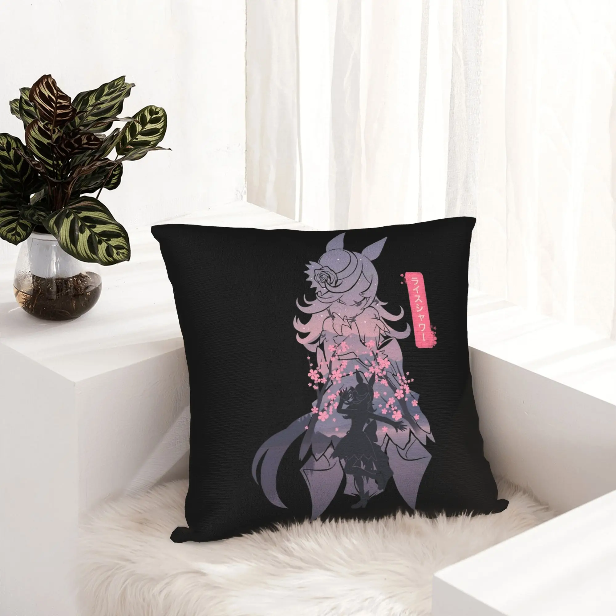 Rice Shower Uma Musume Anime Pillowcase Double-sided Printing Cushion Cover Decorative  Pillow Case Cover Home Square