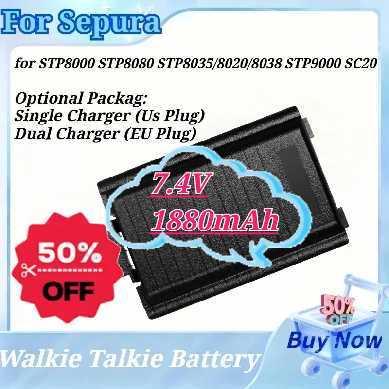 

New 7.4V 1880mAh Li-Polymer Battery for Sepura STP8000 STP8080 STP8035/8020/8038 STP9000 SC20 Walkie Talkie Replacement Battery