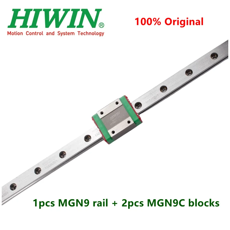 

1pc Original Hiwin linear guide MGN9 200 250 300 330 350 400 450 500 550 mm MGNR9 rail + 2pcs MGN9C block slider 3D printer cnc