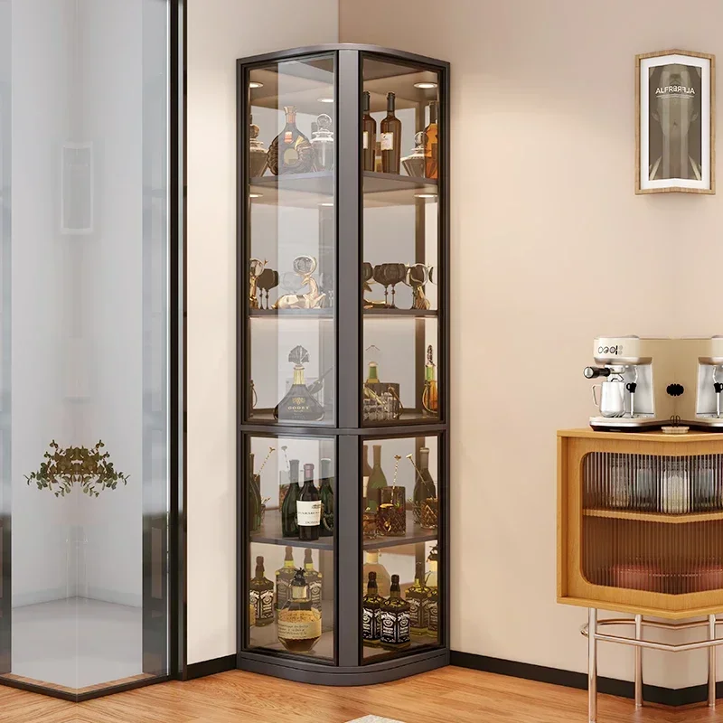 Wall Bar Cabinet Open Cabinets Iron Whiskey Metal Storage Room Liquor Shelves Modern Home Portable Full Kitchen Luxury Showcase