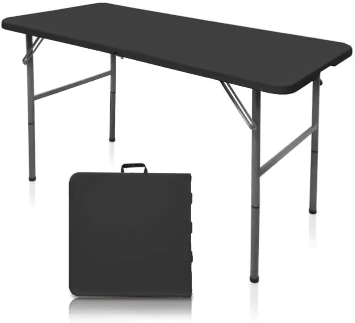 

4ft Heavy Duty Folding Table, Waterproof Portable Square Dining Table for Indoor Outdoor Use