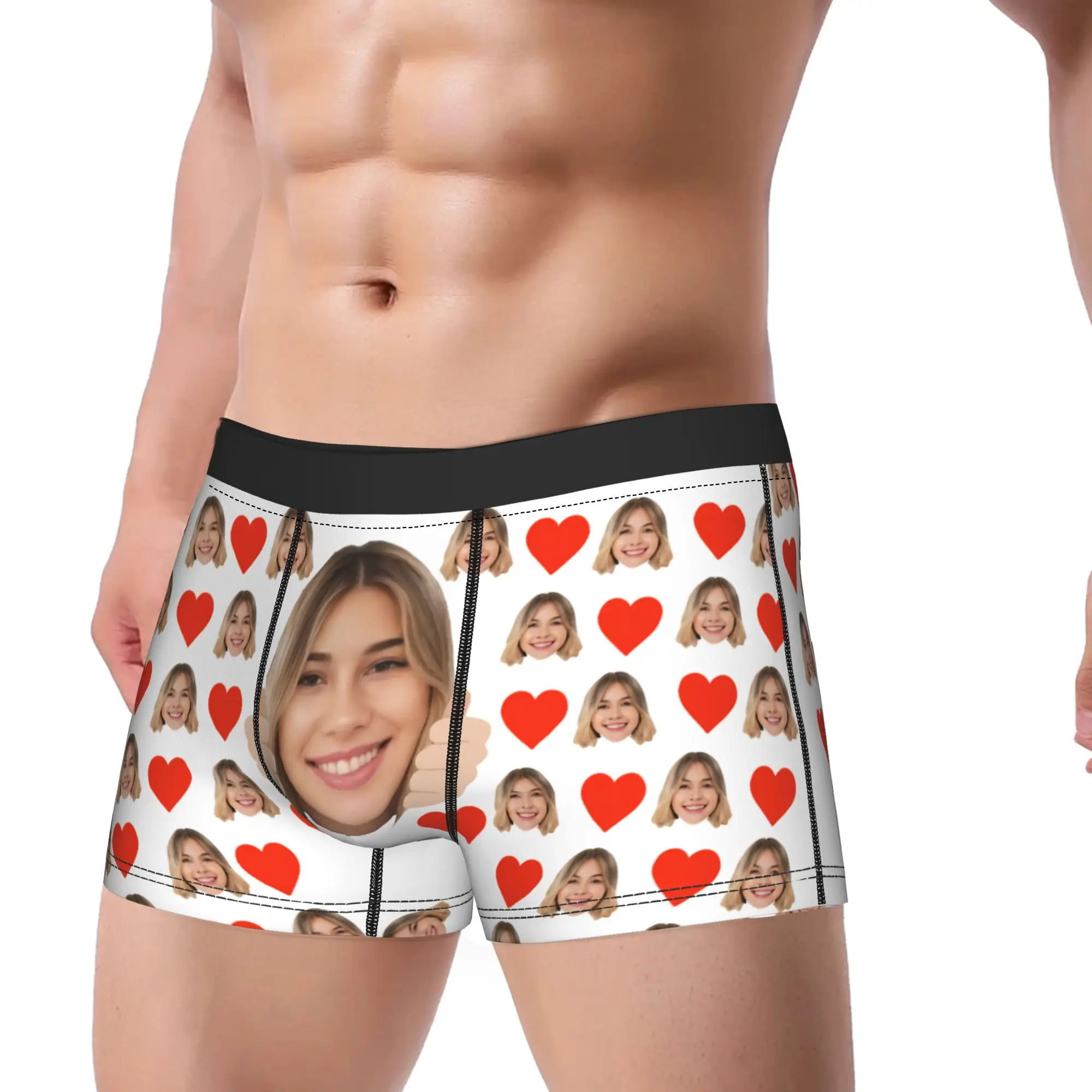 Men Personalized Face Photo Boxer Briefs Shorts Panties Soft Underwear Custom DIY Homme Funny S-XXL Underpants