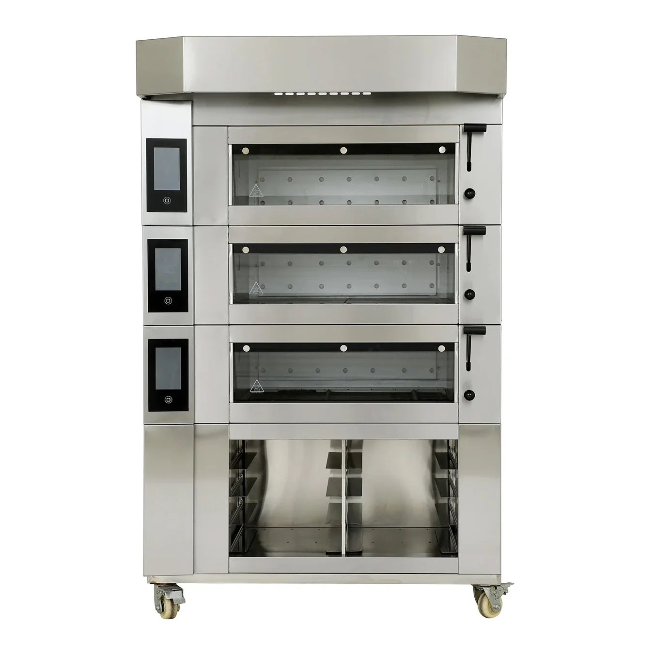 Commercial 3 Deck Convection Oven Electric Touch Screen Digital Control Panel Food Baking Device 16.8KW Bread Pizza Oven