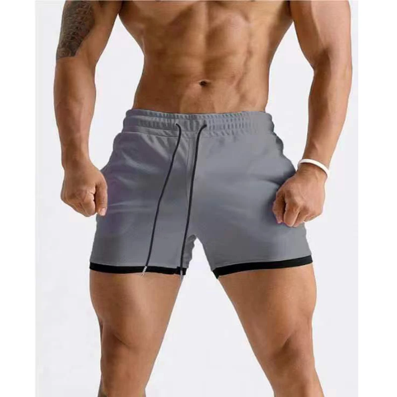 New Men Fitness Bodybuilding Shorts Man Summer Gyms Workout Male Breathable Mesh Quick Dry Sportswear Jogger Beach Short Pants