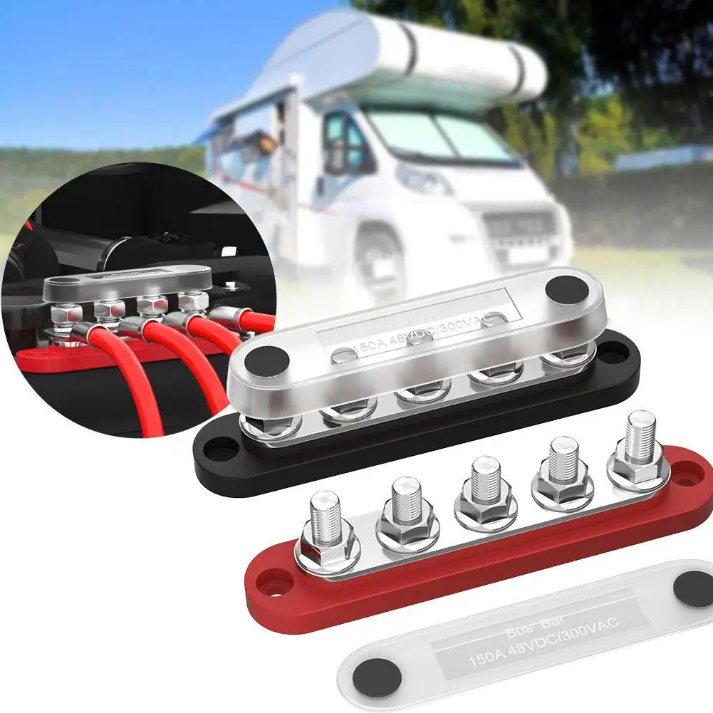 

150A Automotive Terminal Block Distribution Block Bus Bar 12V Power Positive and Negative Distribution Block for Auto Boat