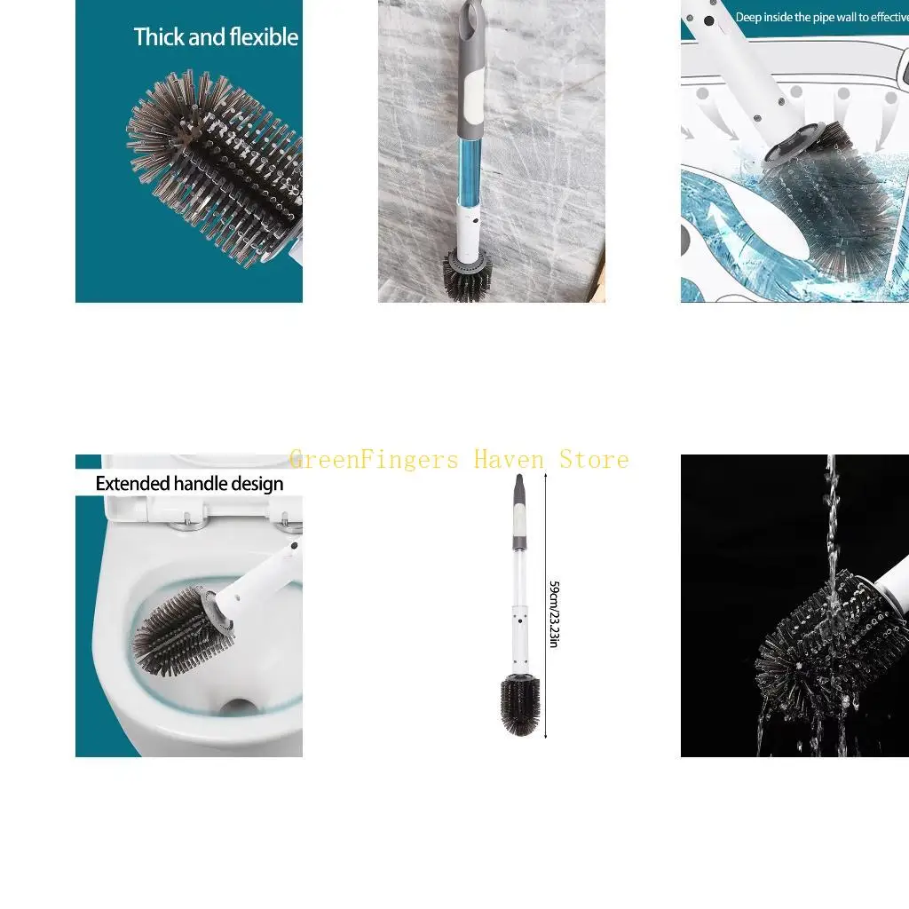 

F68D USB Rechargeable Toilet Brush with Ergonomic Handle & Removable Cleaning Head