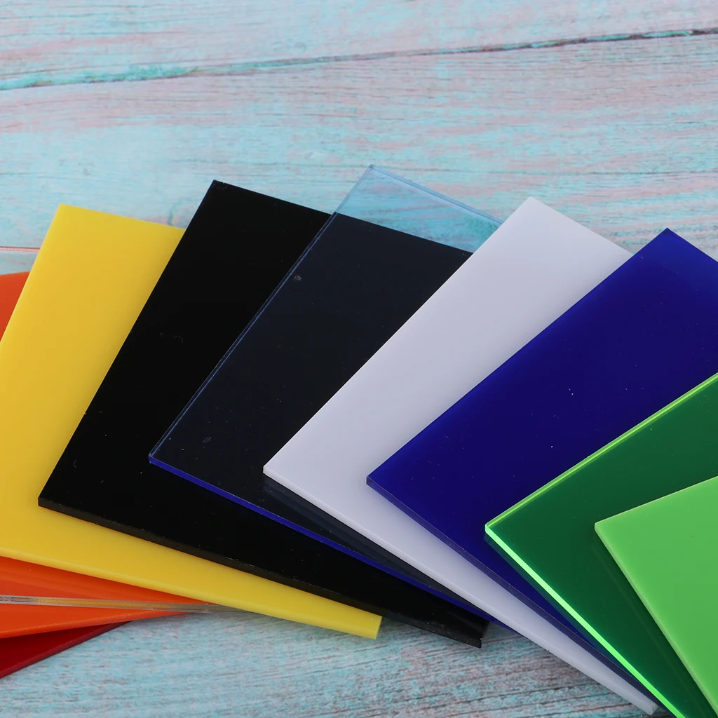10개 멀티 컬러 아크릴 플레이트 보드 사진 DIY 제작 재료 8x8cm