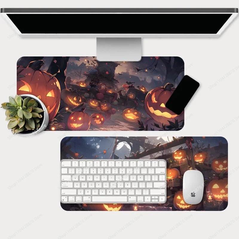 Halloween Pumpkin Mousepad Gaming Mouse pad Gamer Pc Accessories Deskmat Keyboard Mat Desk Protector Mause Pads