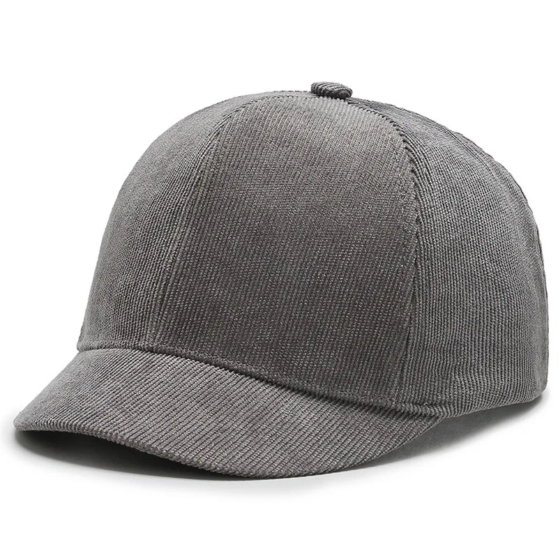 2024 New Corduroy Solid Color Short Brim Baseball Cap Korean Version Women\'s Fashionable and Simple Daily Commuting Sun Hat